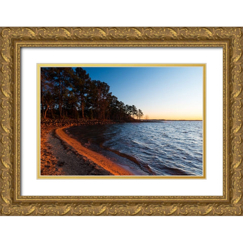 Hartwell Beach Gold Ornate Wood Framed Art Print with Double Matting by Malone, Will