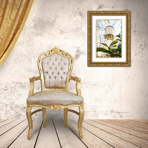 Pelzer Watertower Vertical Gold Ornate Wood Framed Art Print with Double Matting by Malone, Will