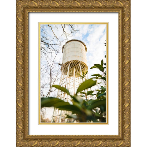 Pelzer Watertower Vertical Gold Ornate Wood Framed Art Print with Double Matting by Malone, Will
