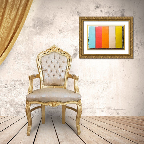 Picnic Mural 2 Watermark Gold Ornate Wood Framed Art Print with Double Matting by Malone, Will