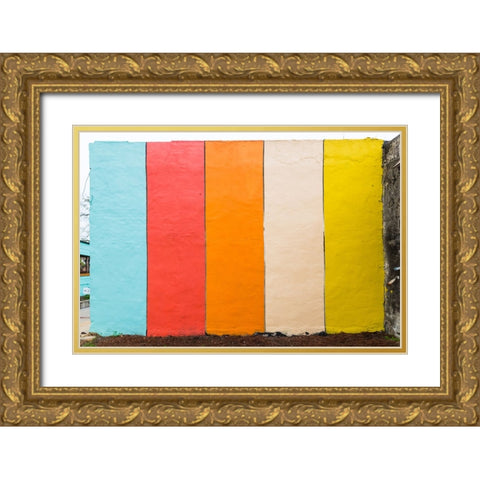 Picnic Mural 2 Watermark Gold Ornate Wood Framed Art Print with Double Matting by Malone, Will