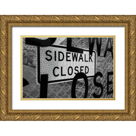 Sidewalk Closed Gold Ornate Wood Framed Art Print with Double Matting by Malone, Will