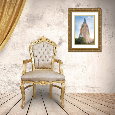 Steeple Gold Ornate Wood Framed Art Print with Double Matting by Malone, Will