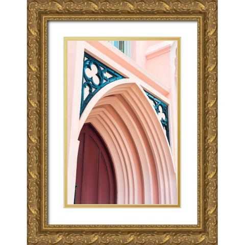 The Pink Door Gold Ornate Wood Framed Art Print with Double Matting by Malone, Will
