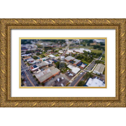 Watertower Mini Gold Ornate Wood Framed Art Print with Double Matting by Malone, Will