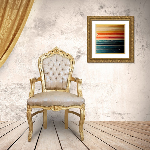 Rainbow Planet 4 Gold Ornate Wood Framed Art Print with Double Matting by Screendoor