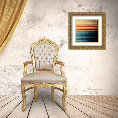 Rainbow Planet 6 Gold Ornate Wood Framed Art Print with Double Matting by Screendoor