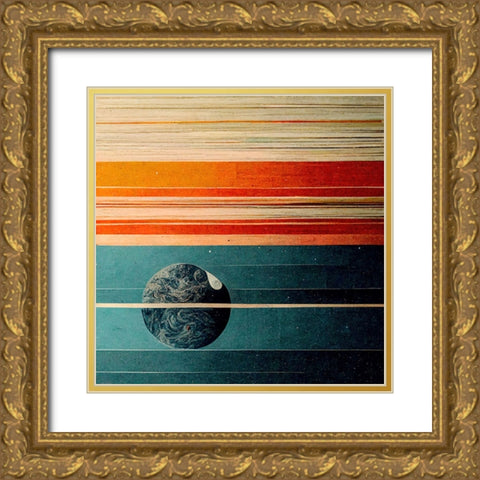 Rainbow Planet 8 Gold Ornate Wood Framed Art Print with Double Matting by Screendoor