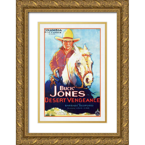 Buck Jones Desert Vengeance Gold Ornate Wood Framed Art Print with Double Matting by Screendoor