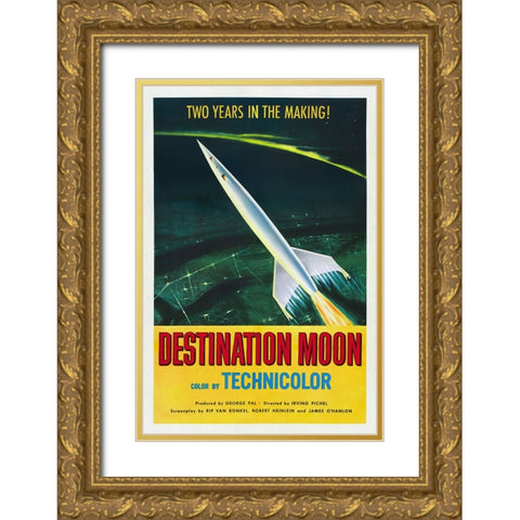 Destination Moon Gold Ornate Wood Framed Art Print with Double Matting by Screendoor