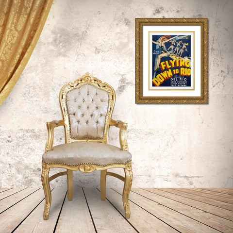 Flying Down To Rio Gold Ornate Wood Framed Art Print with Double Matting by Screendoor