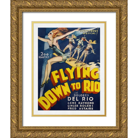 Flying Down To Rio Gold Ornate Wood Framed Art Print with Double Matting by Screendoor