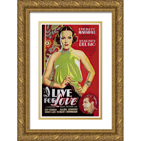 I Live For Love Gold Ornate Wood Framed Art Print with Double Matting by Screendoor