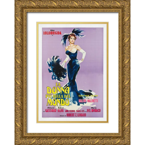La Donna Piu Bella Del Mondo Gold Ornate Wood Framed Art Print with Double Matting by Screendoor