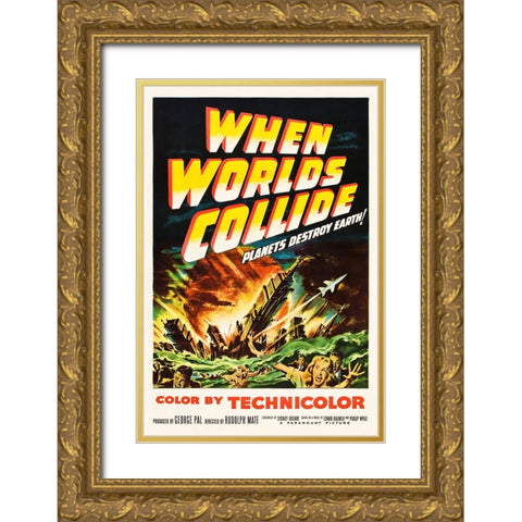 When Worlds Collide Gold Ornate Wood Framed Art Print with Double Matting by Screendoor