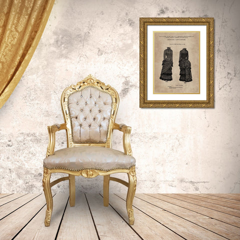 Patent Document of a Ladys Costume Gold Ornate Wood Framed Art Print with Double Matting by CAG