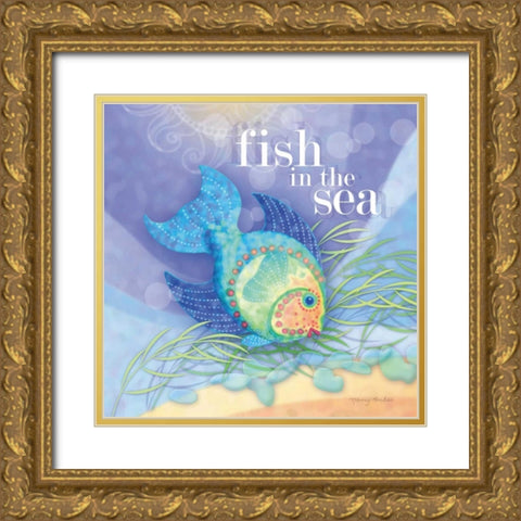 Fish in the Sea Gold Ornate Wood Framed Art Print with Double Matting by Archer, Nancy