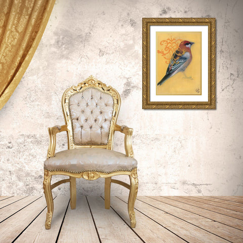 Bird Study I Gold Ornate Wood Framed Art Print with Double Matting by Adkin, Arielle