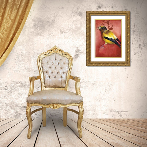 Bird Study VI Gold Ornate Wood Framed Art Print with Double Matting by Adkin, Arielle