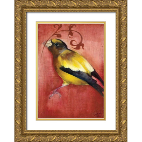 Bird Study VI Gold Ornate Wood Framed Art Print with Double Matting by Adkin, Arielle