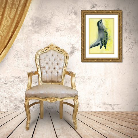 Bird Study VIII Gold Ornate Wood Framed Art Print with Double Matting by Adkin, Arielle