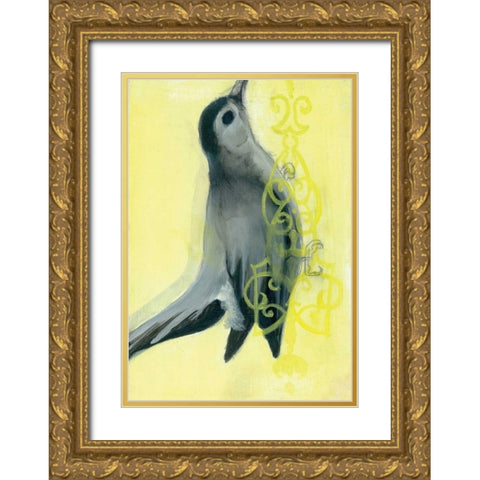 Bird Study VIII Gold Ornate Wood Framed Art Print with Double Matting by Adkin, Arielle