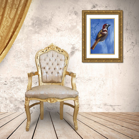Bird Study XI Gold Ornate Wood Framed Art Print with Double Matting by Adkin, Arielle