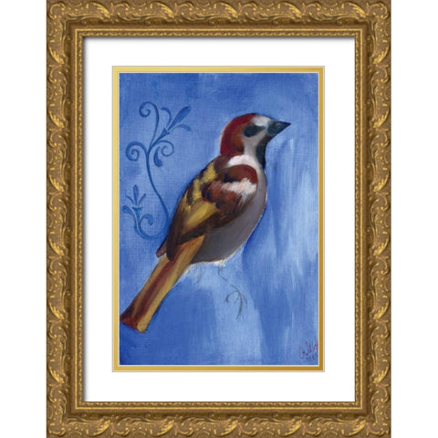Bird Study XI Gold Ornate Wood Framed Art Print with Double Matting by Adkin, Arielle