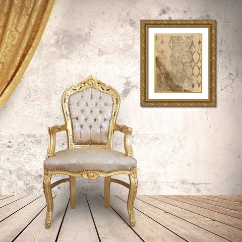 Vintage Patterns Gold Ornate Wood Framed Art Print with Double Matting by Adkin, Arielle