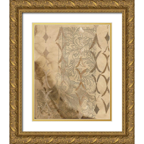 Vintage Patterns Gold Ornate Wood Framed Art Print with Double Matting by Adkin, Arielle