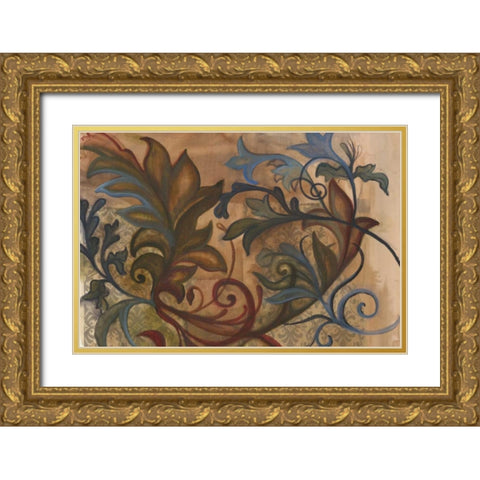Scrollwork II Gold Ornate Wood Framed Art Print with Double Matting by Adkin, Arielle