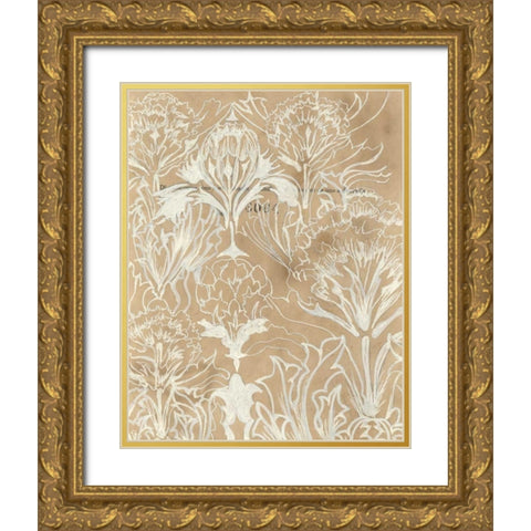 Artichoke Patterns I Gold Ornate Wood Framed Art Print with Double Matting by Adkin, Arielle