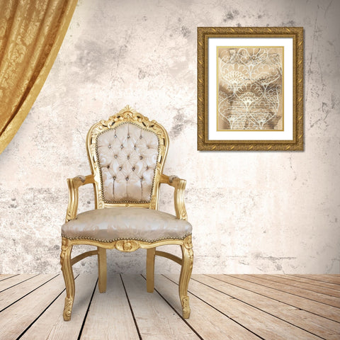 Artichoke Patterns IV Gold Ornate Wood Framed Art Print with Double Matting by Adkin, Arielle