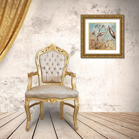 Fall Meadow I Gold Ornate Wood Framed Art Print with Double Matting by Adams, J.