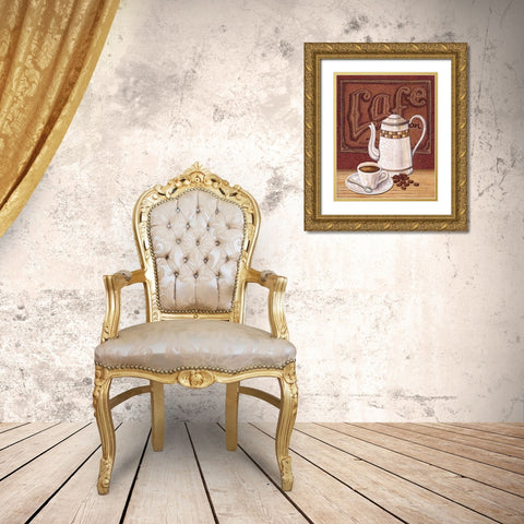 Cafe Mundo II Gold Ornate Wood Framed Art Print with Double Matting by Audrey, Charlene