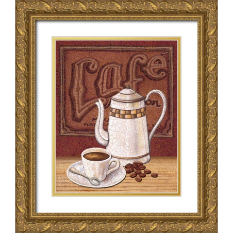 Cafe Mundo II Gold Ornate Wood Framed Art Print with Double Matting by Audrey, Charlene