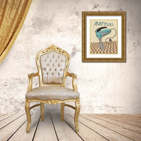 Nifty Fifties - Rattle Gold Ornate Wood Framed Art Print with Double Matting by Audrey, Charlene