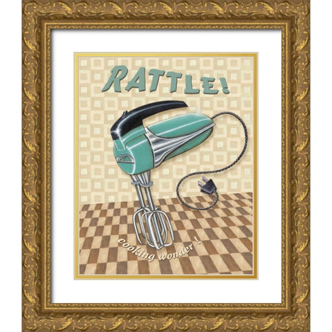 Nifty Fifties - Rattle Gold Ornate Wood Framed Art Print with Double Matting by Audrey, Charlene