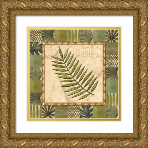 Tropical Leaf I Gold Ornate Wood Framed Art Print with Double Matting by Audrey, Charlene