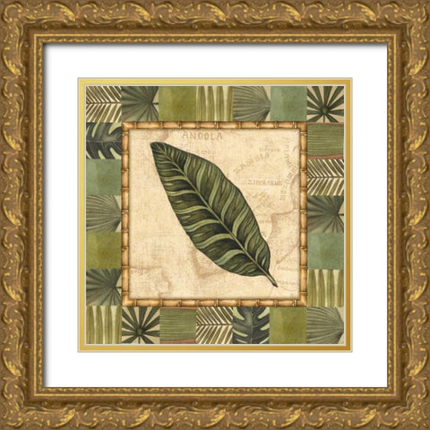 Tropical Leaf III Gold Ornate Wood Framed Art Print with Double Matting by Audrey, Charlene