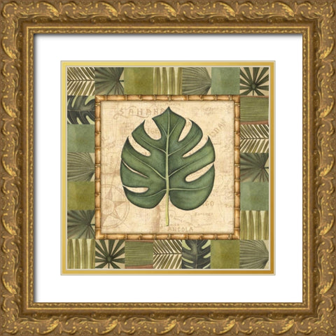 Tropical Leaf IV Gold Ornate Wood Framed Art Print with Double Matting by Audrey, Charlene