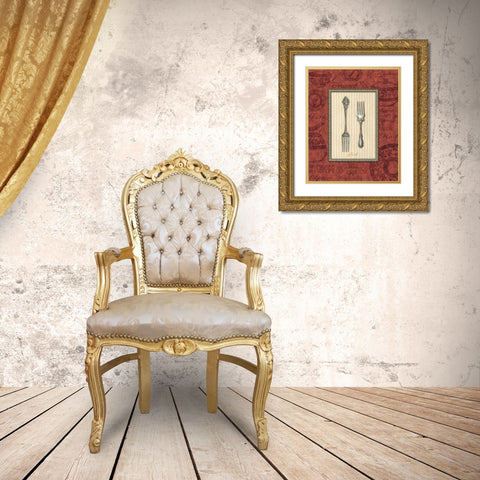 Fork Gold Ornate Wood Framed Art Print with Double Matting by Audrey, Charlene