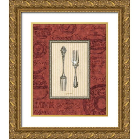 Fork Gold Ornate Wood Framed Art Print with Double Matting by Audrey, Charlene