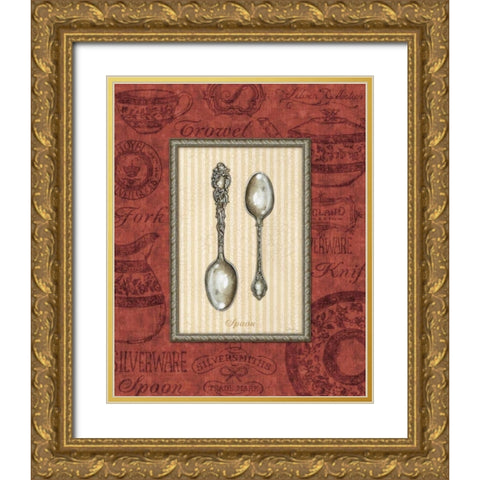 Spoon Gold Ornate Wood Framed Art Print with Double Matting by Audrey, Charlene