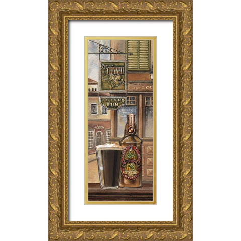 Irish Beer Gold Ornate Wood Framed Art Print with Double Matting by Audrey, Charlene