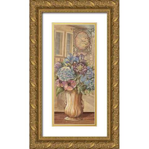 Bouquet from France Gold Ornate Wood Framed Art Print with Double Matting by Audrey, Charlene