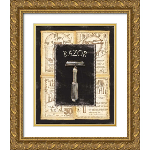 Grooming Razor Gold Ornate Wood Framed Art Print with Double Matting by Audrey, Charlene