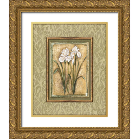 Peaceful Flowers I Gold Ornate Wood Framed Art Print with Double Matting by Audrey, Charlene