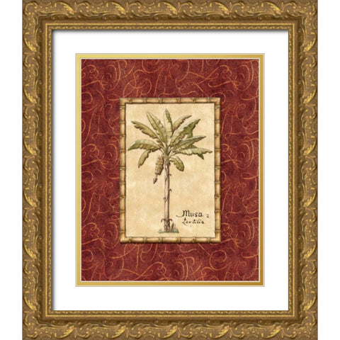 Red Passion Palm II Gold Ornate Wood Framed Art Print with Double Matting by Audrey, Charlene