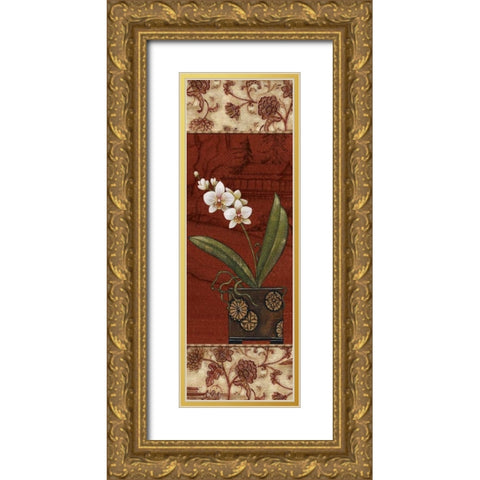 Geisha Garden II Gold Ornate Wood Framed Art Print with Double Matting by Audrey, Charlene